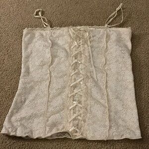 Women’s sparkly white tank top. Size large.